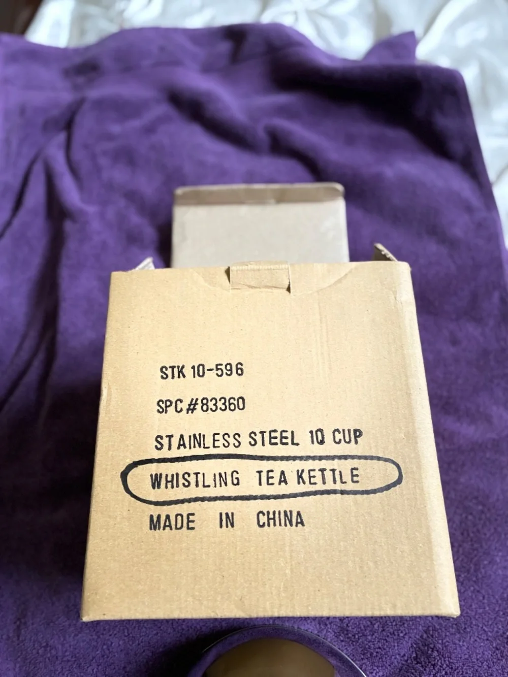 New in Box Stainless Steel 10 cup Whistling Tea Kettle